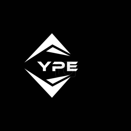 Illustration for YPE abstract monogram shield logo design on black background. YPE creative initials letter logo. - Royalty Free Image