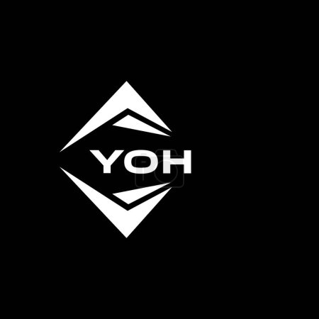 Téléchargez les illustrations : YOH abstract monogram shield logo design on black background. YOH creative initials letter logo. - en licence libre de droit