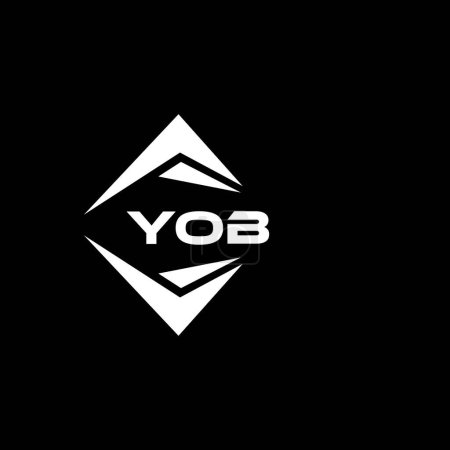 Téléchargez les illustrations : YOB abstract monogram shield logo design on black background. YOB creative initials letter logo. - en licence libre de droit