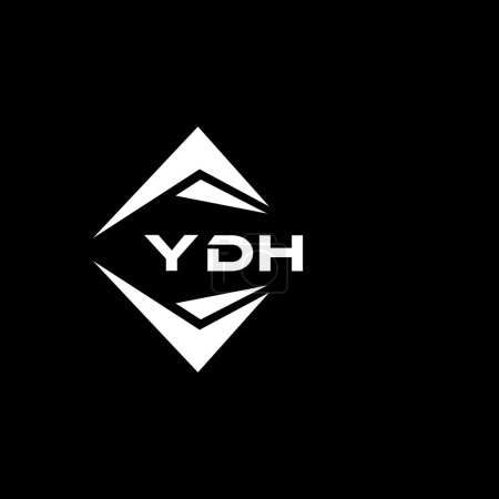 Illustration for YDH abstract monogram shield logo design on black background. YDH creative initials letter logo. - Royalty Free Image