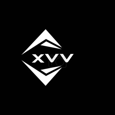 Illustration for XVV abstract monogram shield logo design on black background. XVV creative initials letter logo. - Royalty Free Image