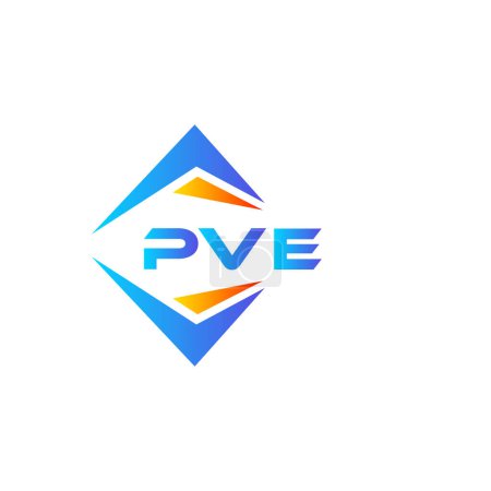 Ilustración de Diseño de logotipo de tecnología abstracta PVE sobre fondo blanco. PVE iniciales creativas letra logo concepto. - Imagen libre de derechos