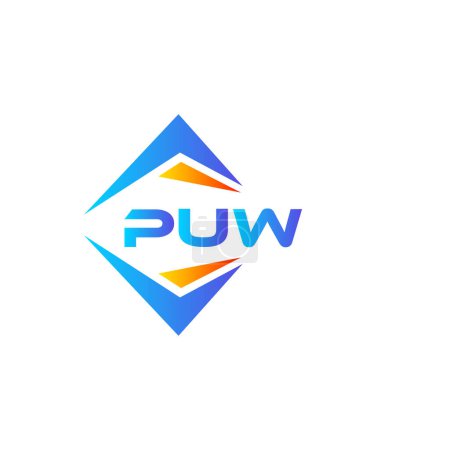 Téléchargez les illustrations : PUW technologie abstraite logo design sur fond blanc. PUW initiales créatives lettre logo concept. - en licence libre de droit
