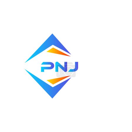 Illustration for PNJ abstract technology logo design on white background. PNJ creative initials letter logo concept. - Royalty Free Image