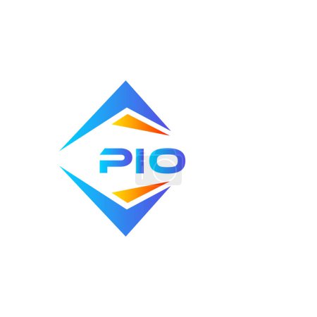 Illustration for PIO abstract technology logo design on white background. PIO creative initials letter logo concept. - Royalty Free Image