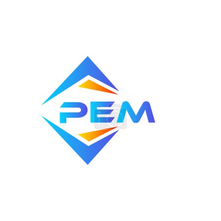 Téléchargez les illustrations : PEM technologie abstraite logo design sur fond blanc. PEM initiales créatives lettre logo concept. - en licence libre de droit