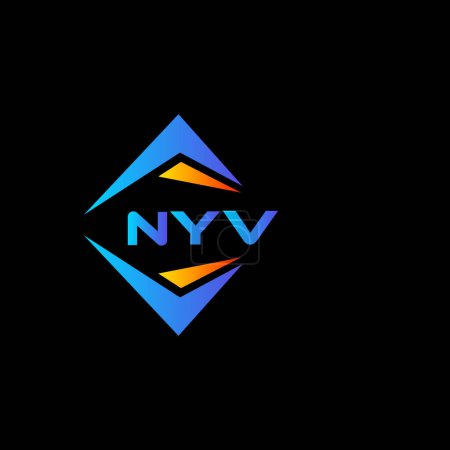 Ilustración de NYV diseño de logotipo de tecnología abstracta sobre fondo negro. NYV iniciales creativas letra logo concepto. - Imagen libre de derechos