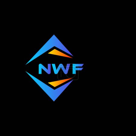 Téléchargez les illustrations : NWF technologie abstraite logo design sur fond noir. NWF initiales créatives lettre logo concept. - en licence libre de droit