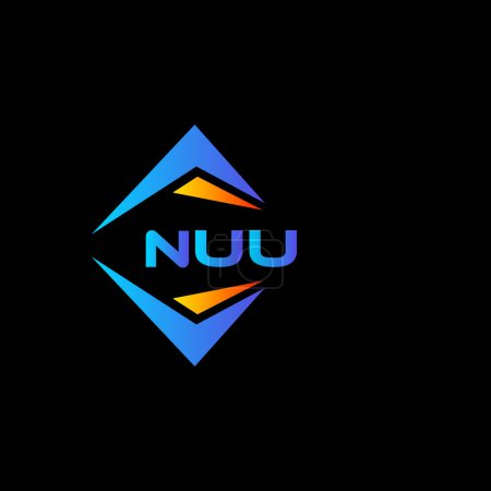 Téléchargez les illustrations : NUU technologie abstraite logo design sur fond noir. NUU initiales créatives lettre logo concept. - en licence libre de droit