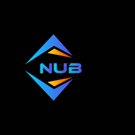 Illustration for NUB abstract technology logo design on Black background. NUB creative initials letter logo concept. - Royalty Free Image