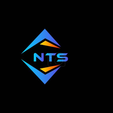 Ilustración de Diseño de logotipo de tecnología abstracta NTS sobre fondo negro. NTS iniciales creativas letra logo concepto. - Imagen libre de derechos