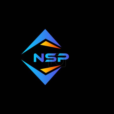 Téléchargez les illustrations : NSP technologie abstraite logo design sur fond noir. NSP initiales créatives lettre logo concept. - en licence libre de droit