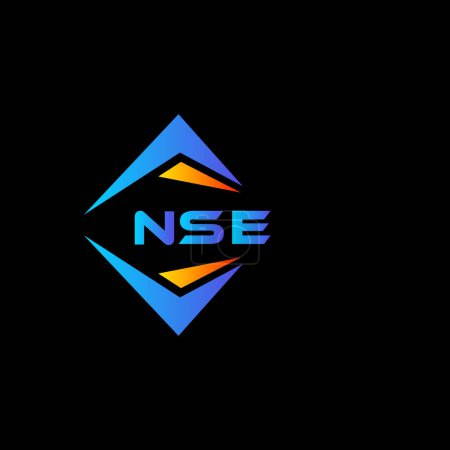 Illustration for NSE abstract technology logo design on Black background. NSE creative initials letter logo concept. - Royalty Free Image