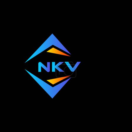Ilustración de Diseño de logotipo de tecnología abstracta NKV sobre fondo negro. NKV iniciales creativas letra logo concepto. - Imagen libre de derechos
