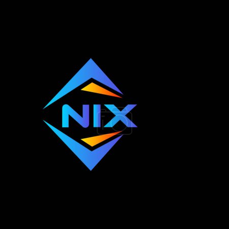Illustration for NIX abstract technology logo design on Black background. NIX creative initials letter logo concept. - Royalty Free Image