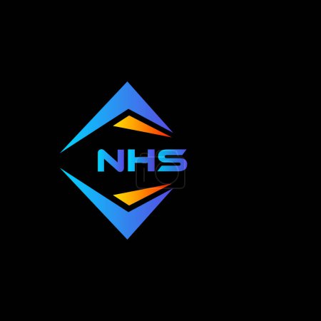 Illustration for NHS abstract technology logo design on Black background. NHS creative initials letter logo concept. - Royalty Free Image