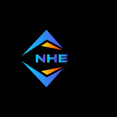 Ilustración de Diseño de logotipo de tecnología abstracta NHE sobre fondo negro. NHE iniciales creativas letra logo concepto. - Imagen libre de derechos
