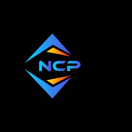 Téléchargez les illustrations : Conception de logo de technologie abstraite NCP sur fond noir. NCP initiales créatives lettre logo concept. - en licence libre de droit