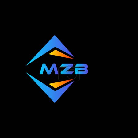 Téléchargez les illustrations : MZB technologie abstraite logo design sur fond noir. MZB initiales créatives lettre logo concept. - en licence libre de droit