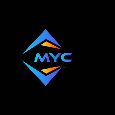 Illustration for MYC abstract technology logo design on Black background. MYC creative initials letter logo concept. - Royalty Free Image