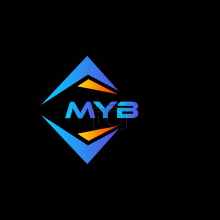 Ilustración de Diseño del logotipo de la tecnología abstracta MYB sobre fondo negro. MYB iniciales creativas letra logo concepto. - Imagen libre de derechos