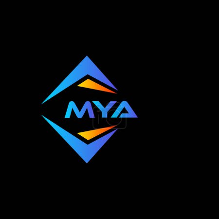 Téléchargez les illustrations : MYA technologie abstraite logo design sur fond noir. MYA initiales créatives lettre logo concept. - en licence libre de droit