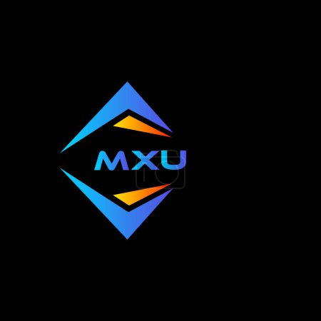 Ilustración de Diseño del logotipo de la tecnología abstracta MXU sobre fondo negro. MXU iniciales creativas letra logo concepto. - Imagen libre de derechos