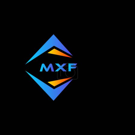 Ilustración de Diseño de logotipo de tecnología abstracta MXF sobre fondo negro. MXF iniciales creativas letra logo concepto. - Imagen libre de derechos