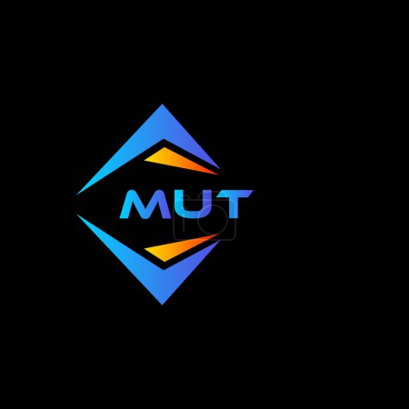Illustration for MUT abstract technology logo design on Black background. MUT creative initials letter logo concept. - Royalty Free Image