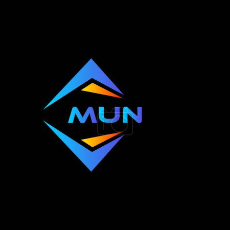Ilustración de Diseño del logotipo de la tecnología abstracta MUN sobre fondo negro. MUN iniciales creativas letra logo concepto. - Imagen libre de derechos