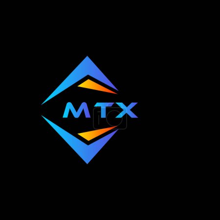 Ilustración de Diseño de logotipo de tecnología abstracta MTX sobre fondo negro. MTX iniciales creativas letra logo concepto. - Imagen libre de derechos