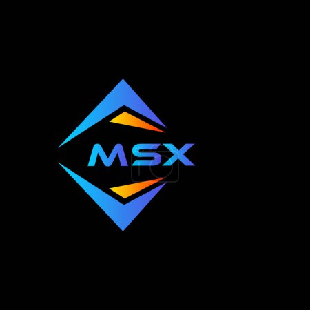 Illustration for MSX abstract technology logo design on Black background. MSX creative initials letter logo concept. - Royalty Free Image