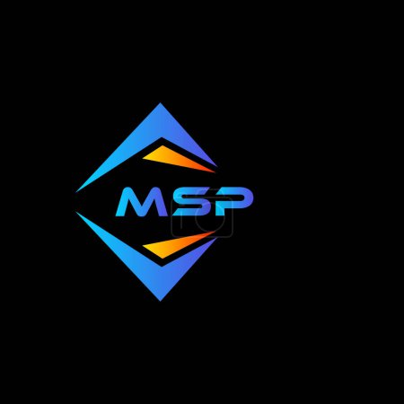 Illustration for MSP abstract technology logo design on Black background. MSP creative initials letter logo concept. - Royalty Free Image