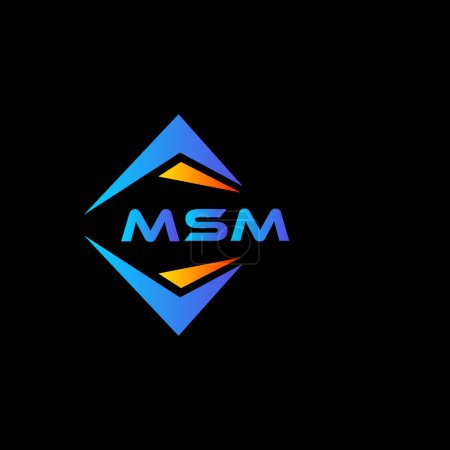 MSM abstract technology logo design on Black background. MSM creative initials letter logo concept.