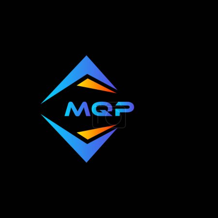 Téléchargez les illustrations : Conception de logo de technologie abstraite MQP sur fond noir. MQP initiales créatives lettre logo concept. - en licence libre de droit