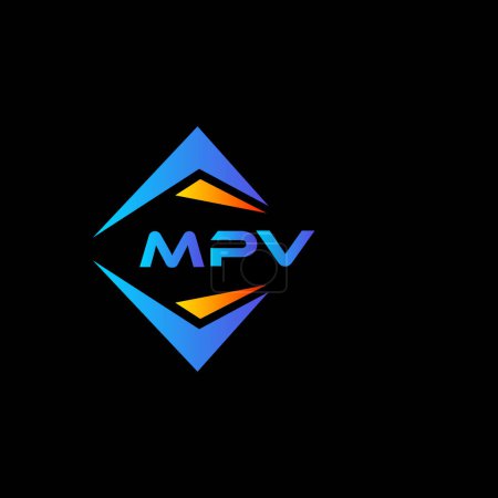 Ilustración de Diseño de logotipo de tecnología abstracta MPV sobre fondo negro. MPV iniciales creativas letra logo concepto. - Imagen libre de derechos