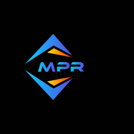 Illustration for MPR abstract technology logo design on Black background. MPR creative initials letter logo concept. - Royalty Free Image