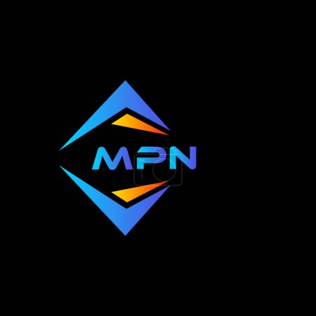Ilustración de Diseño de logotipo de tecnología abstracta MPN sobre fondo negro. MPN iniciales creativas letra logo concepto. - Imagen libre de derechos