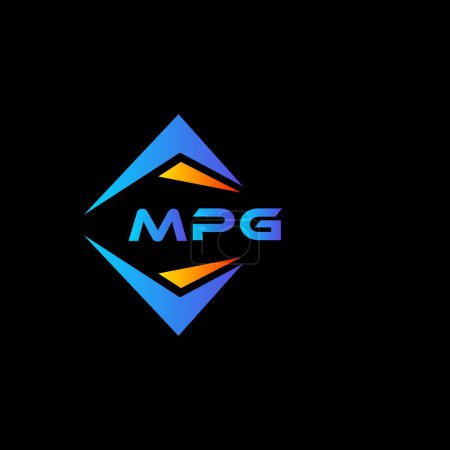 Téléchargez les illustrations : Conception de logo de technologie abstraite MPG sur fond noir. MPG initiales créatives lettre logo concept. - en licence libre de droit