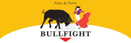 Spain fiestas Bullfighting abstract poster. Spanish San Fermin Festivals wallpaper. Running bulls main attraction famous celebration, Pamplona fiesta logo Bullfight firework matador Corrida arena art vector