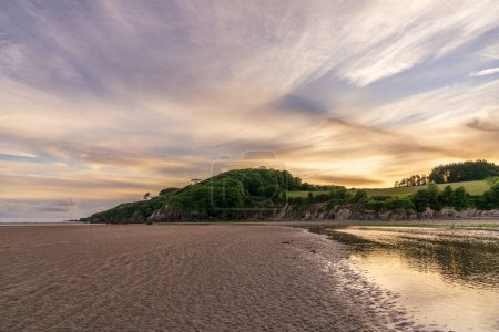 Wonwell Beach et marée basse sur la rivière Erme près de Mothecombe, Devon, Angleterre, Royaume-Uni