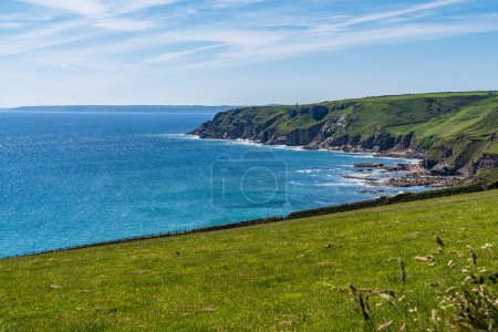 Cliffs and coast near Porthleven, Cornwall, England, UK