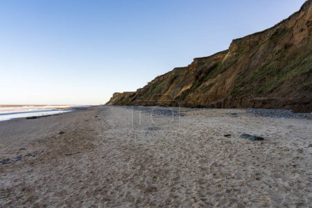Cliffs and beach in West Runton, Norfolk, England, UK