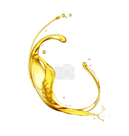 Photo for Splashes of oily liquid. Organic or motor oil isolated on white background - Royalty Free Image