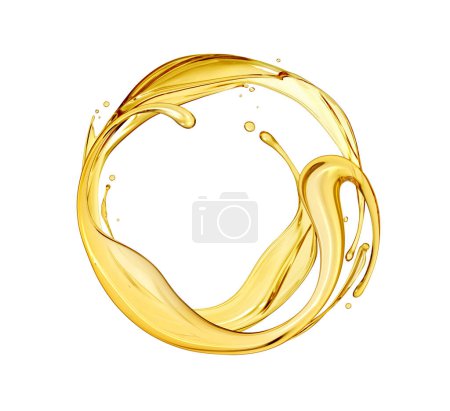 Foto de Splashes of oily liquid arranged in a circle - Imagen libre de derechos