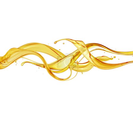 Splashes of oily liquid. Organic or motor oil isolated on a white background