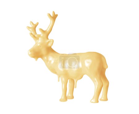 Photo for Deer made of milk chocolate isolated on a white background - Royalty Free Image