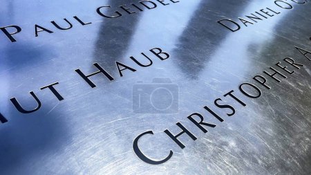 Names of the victims who died in the terrorist attack on the Twin Towers on September 11 in New York City (USA).