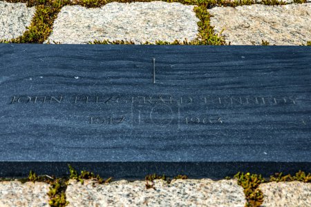 The tomb of the American president John F. Kennedy at the memorial of the Arlington National Military Cemetery, in Washington DC, (USA).