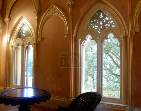 Portugal, Sintra, Park and Palace of Monserrate, palace interior, living room